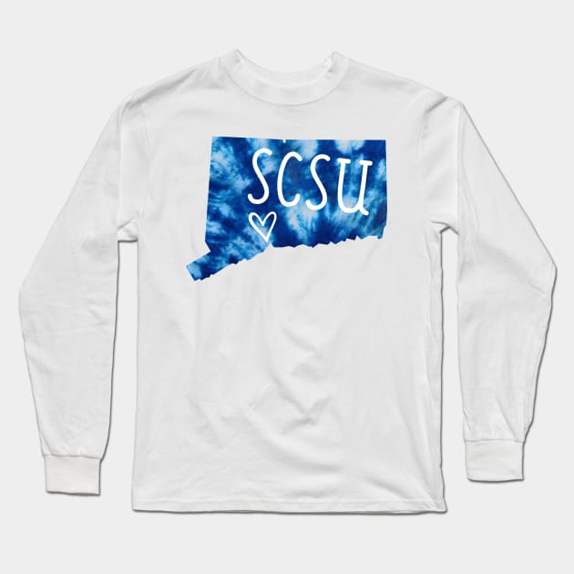 Tie Dye Southern Connecticut State University Long Sleeve T-Shirt by aterkaderk